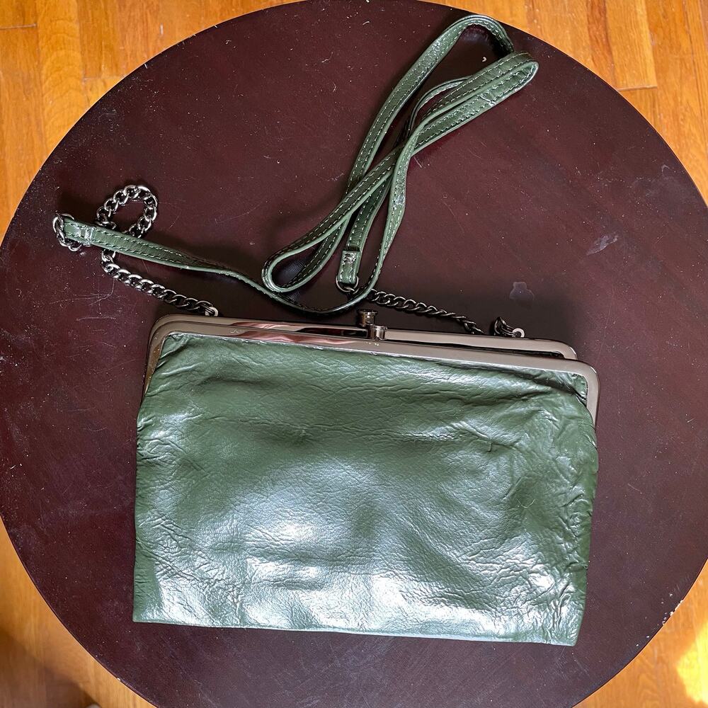 Hobo international Green Lauren Leather Clutch With Strap 90 indie grunge